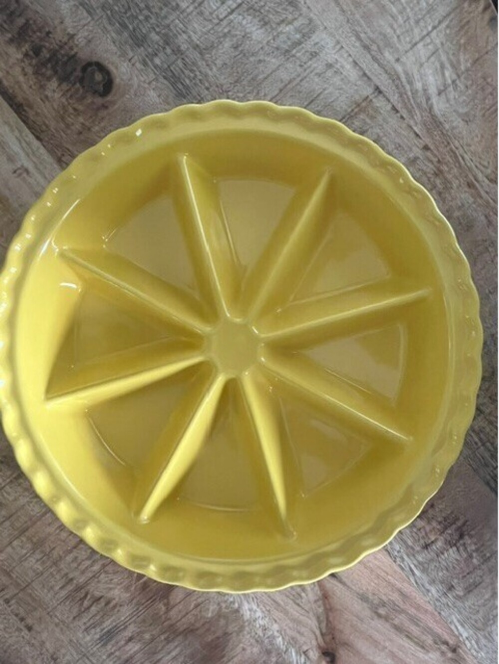 Celebrate It Yellow Ceramic Sectioned Serving Tray
